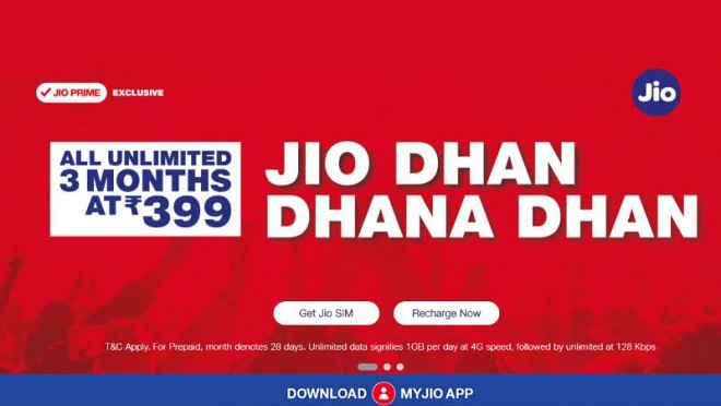Reliance reintroduces Jio Dhan Dhana Dhan Offer with New Plans