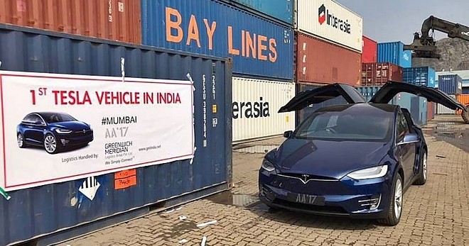 India has received its first ever Tesla Model X SUV from the US