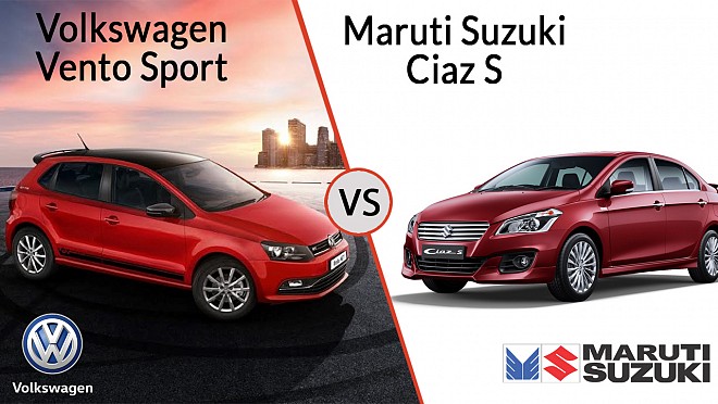 Volkswagen Vento Dport vs Maruti Suzuki Ciaz S