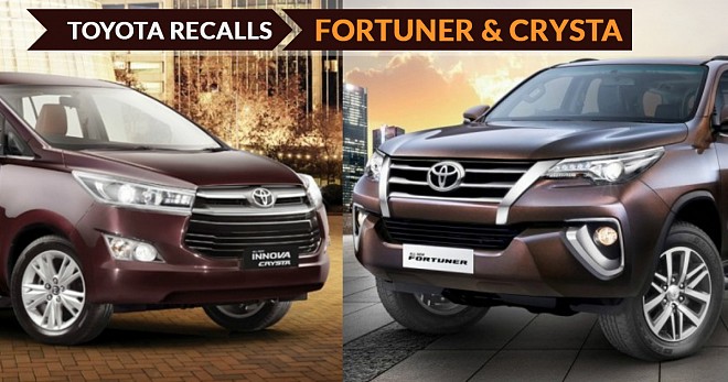 Toyota Recalls Fortuner And Innova Crysta