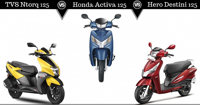 Hero Destini 125 Vs Honda Activa 125 Vs TVS NTorq 125