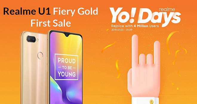 Realme Yo Days and Realme U1 Fiery Gold First Sale