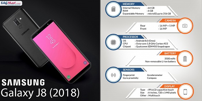 Samsung Galaxy J8 (2018) Infographic
