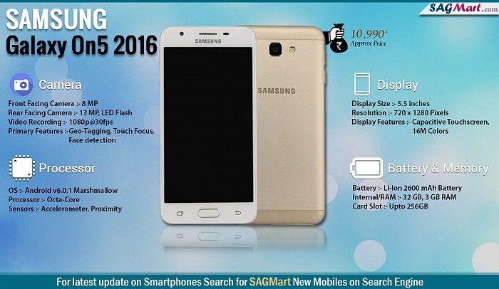Samsung Galaxy On5 (2016) Infographic