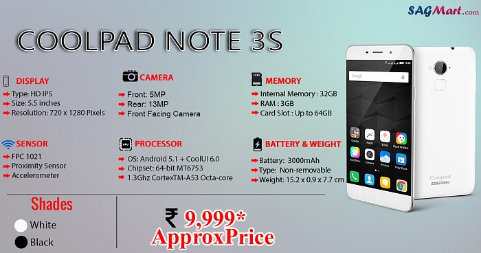 Coolpad Note 3S Infographic