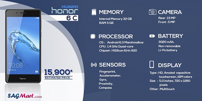 Huawei Honor 6C Infographic