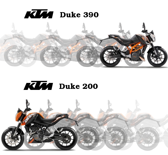 KTM Duke 390 and Duke 200