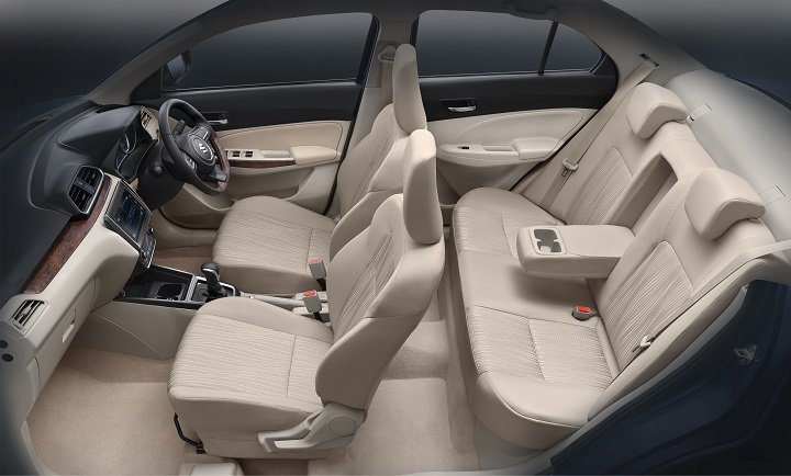 2017 Next-Gen Maruti Suzuki Dzire Officially Unveiled Interior Space and Seat Upholstery