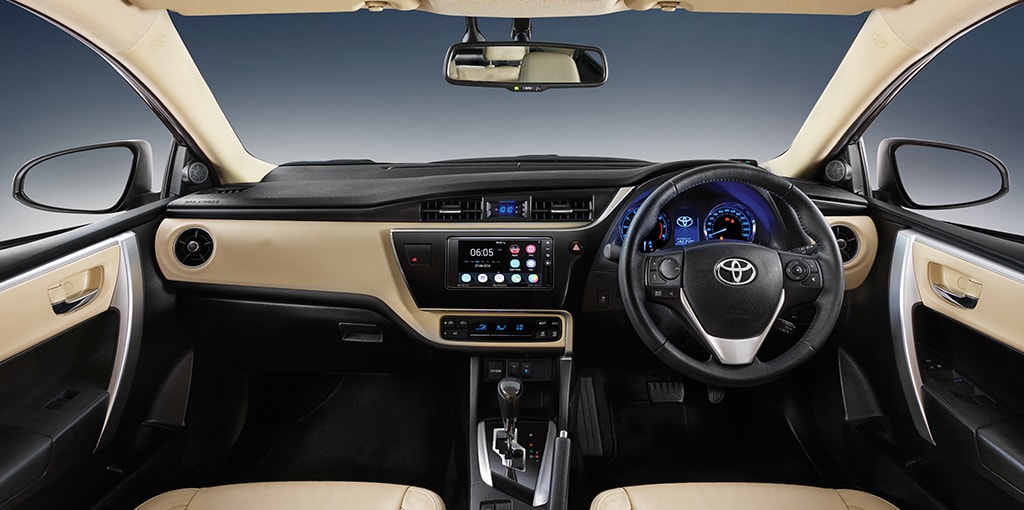 2017 Toyota Corolla Altis Facelift India Interior Dashboard Profile