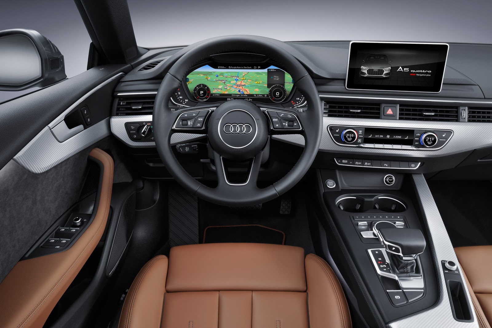 Interior of the 2017 Audi A5 and S5 Sportback Family