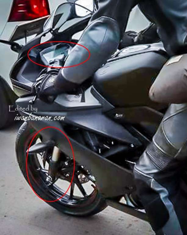 Spied digital instrument cluster and USD fork in 2017 Yamaha R15