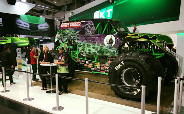 BKT's Specific Segment Tyres on the monster digger BKT's Specific Segment Tyres on the monster digger