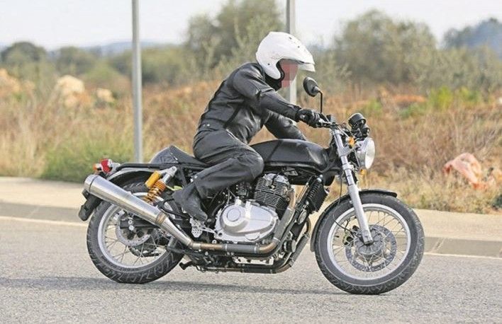 Earlier spied Royal Enfield Continental GT in Britain with parallel Twin engine 