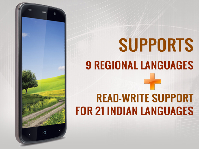 iBall Andi 5L Rider supports Read-write support for 21 Indian languages