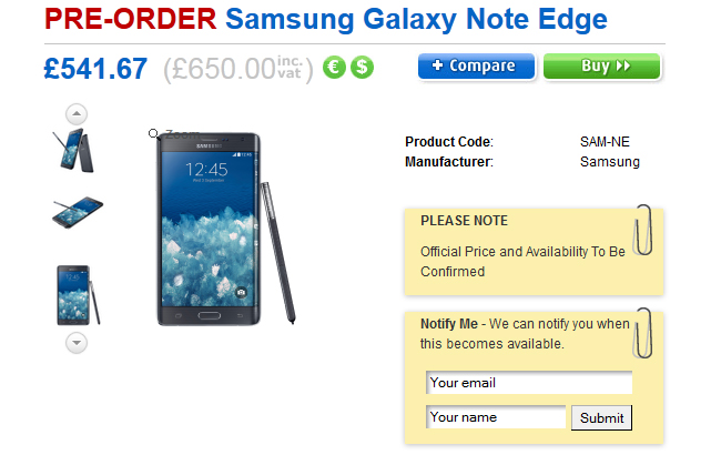 Samsung Galaxy Note Edge Price at Online Store