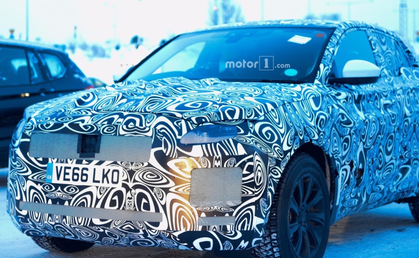 Camouflaged Jaguar E-Pace Compact Crossover Spotted testing Front Fascia