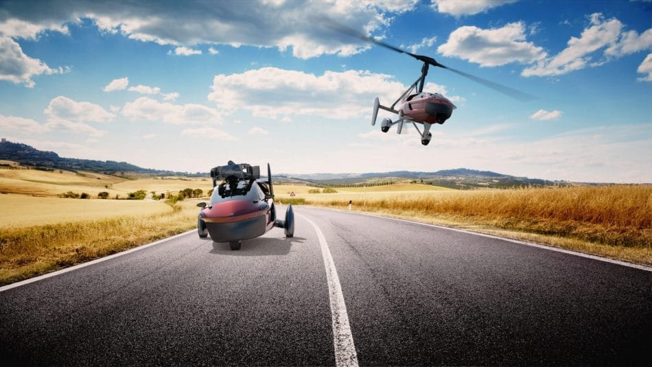 Commercial Flying Car PAL-V Liberty on Road and in Air