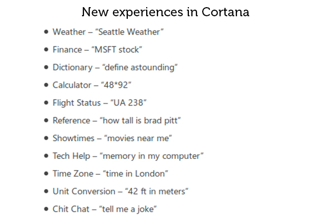 Improved Cortana Features