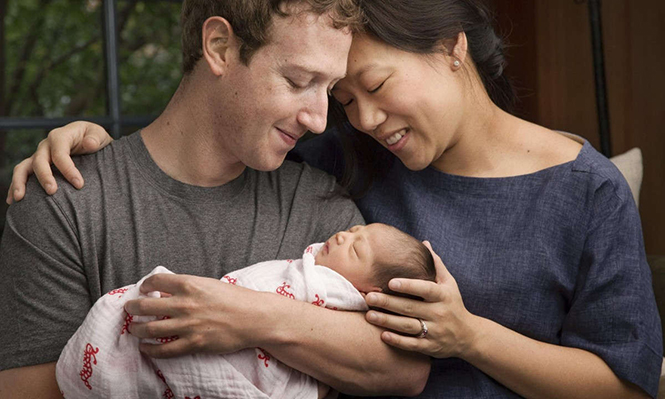 Couple with their first girl Maxima Chan Zuckerberg