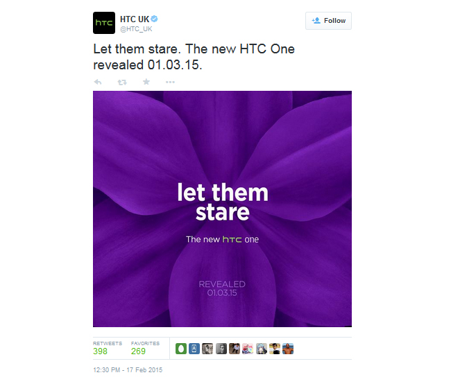 HTC One M9 Launch Tweet