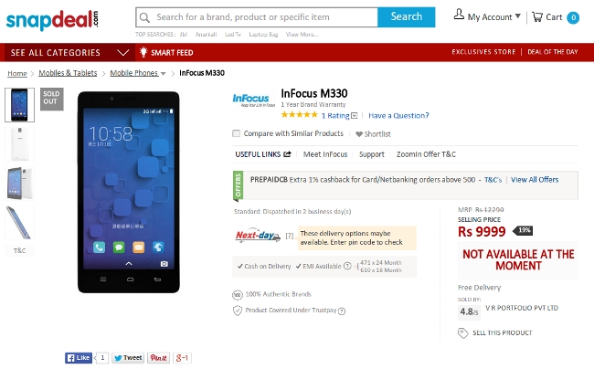 InFocus M330 at Snapdeal