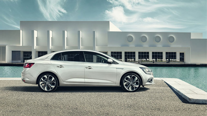 India-Bound Megane Sedan at Side Profile