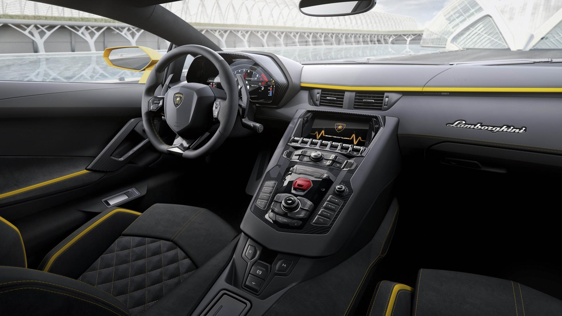 Lamborghini Aventador S Coupe inside the cabin