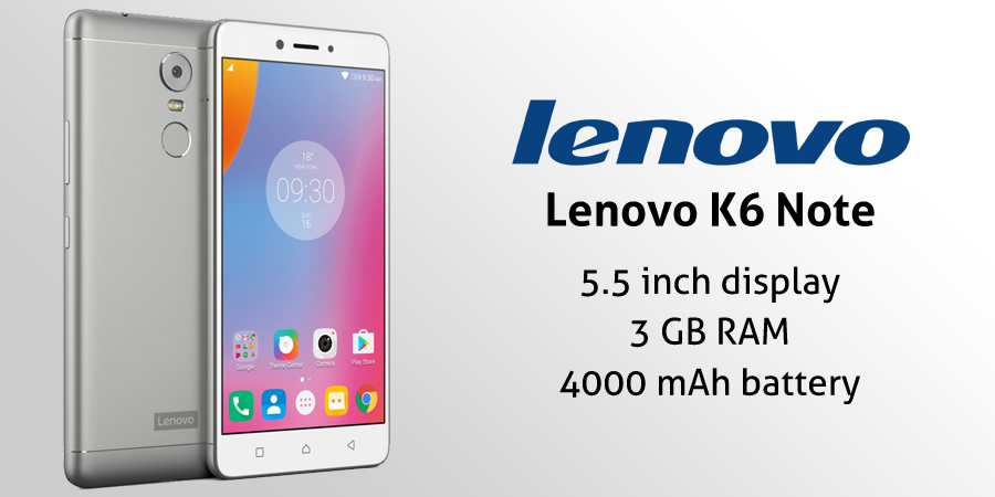The double SIM Lenovo K6 Note's greatest highlight is its 4000mAh battery, and it dons a unique mark sensor on the back board.