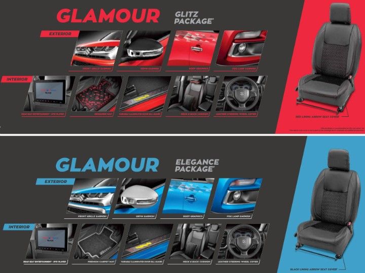 Maruti Suzuki iCreate Glamour Glitz and Elegance Accessory Packages For Vitara Brezza