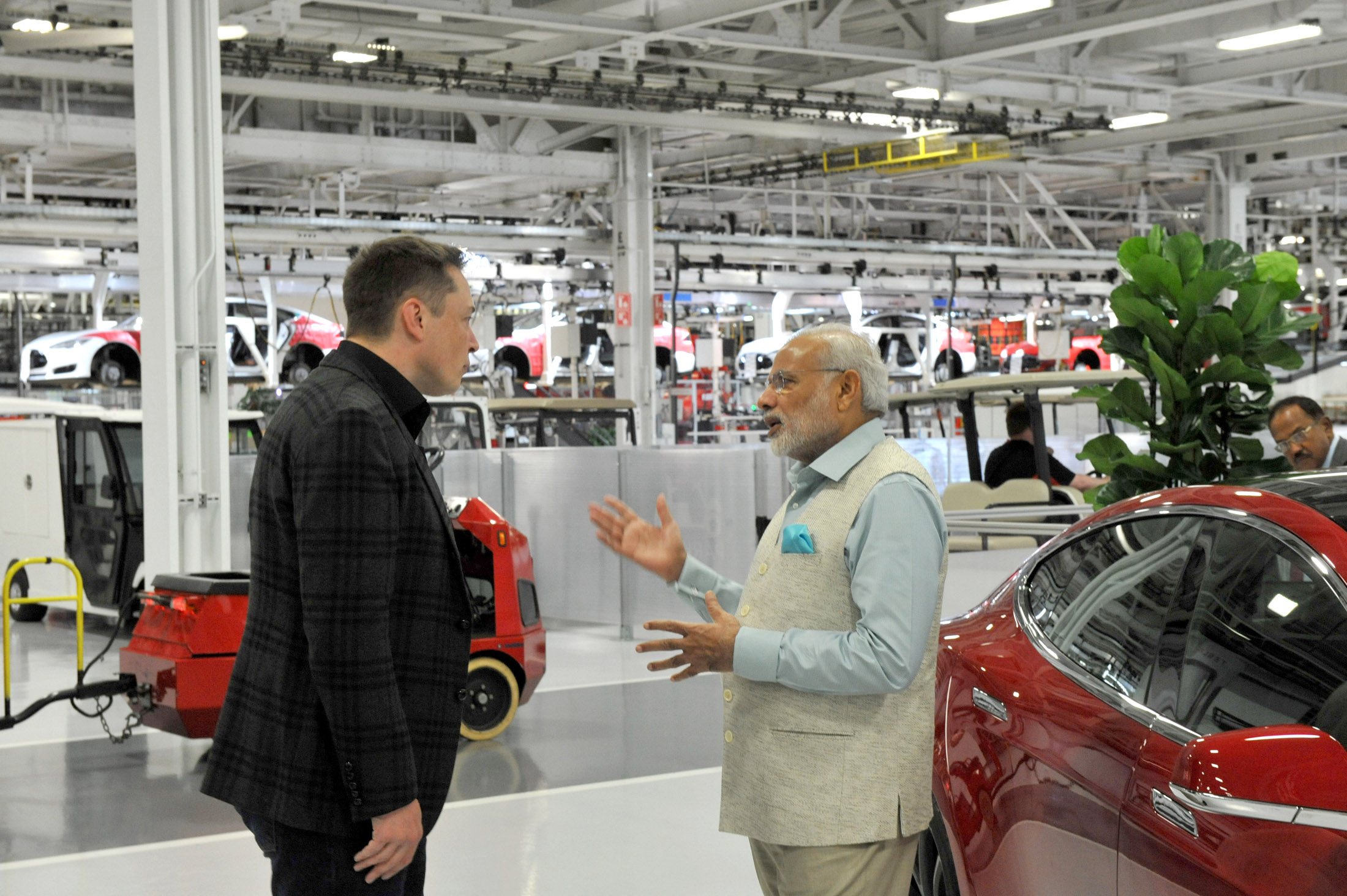 Modi visit to the Tesla plant in California�