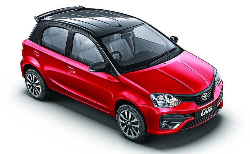 New 2017 Dual-tone Toyota Etios Liva India in Red and Black Colour