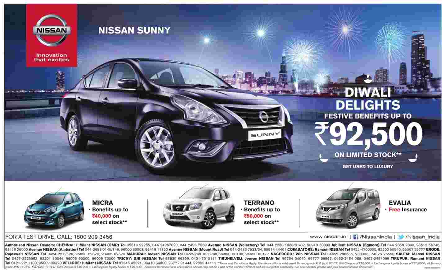 Nissan Diwali Offers and Discount on Cars