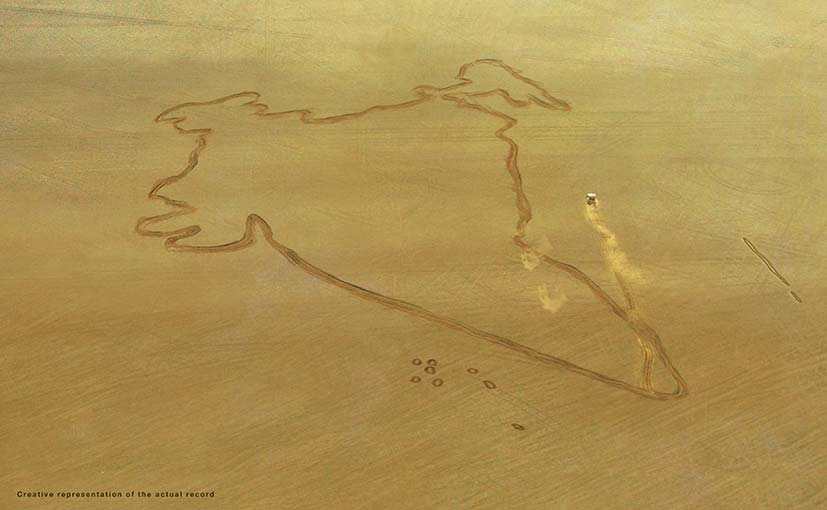 Nissan GT-R Draws the Indian Map Outline in Sambhar Lake Rajasthan