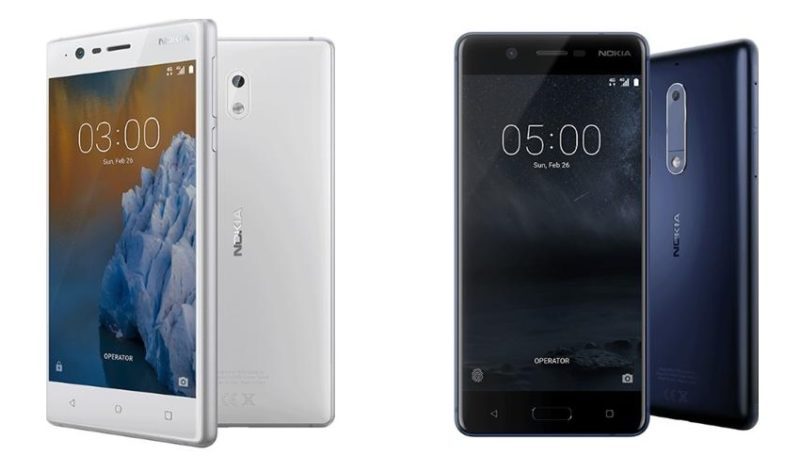 Nokia 3 and Nokia 5 smartphones