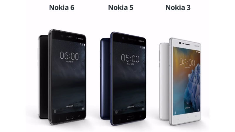 Nokia 6, Nokia 5, Nokia 3 Smartphones
