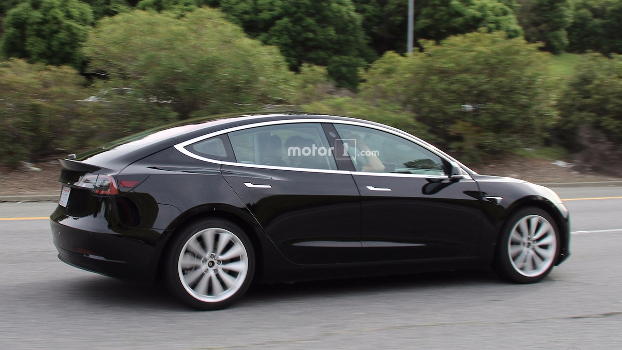 Production-Ready Tesla Model 3 Caught Inside-out on Camera Side Profile