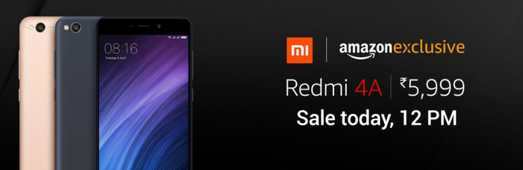 Redmi 4A Flash sale via Amazon