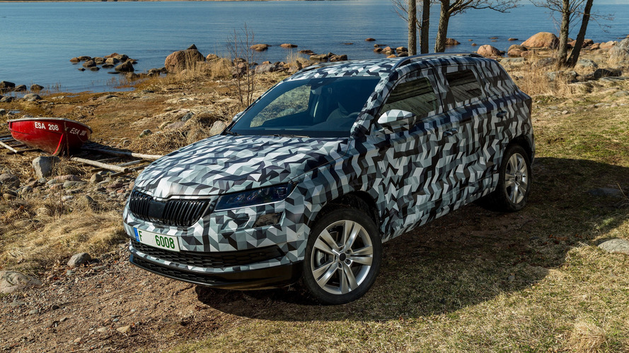 Skoda Karoq SUV Official Images Released Ahead of World Premiere front side profile