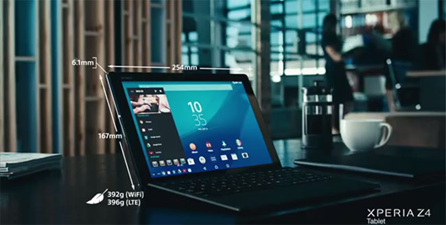 Sony Xperia Z4 Tablet with Bluetooth Keyboard