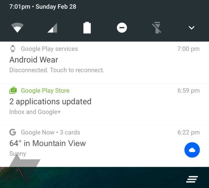 The Notification Panel Of Android N