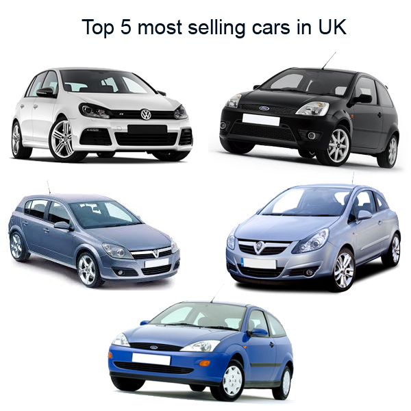 Top 5 most selling cars in the UK