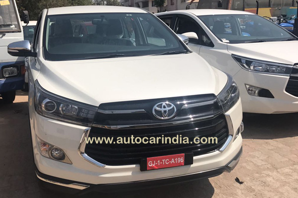 Toyota Innova Crysta Touring Sport Spied in Super White Colour Front Profile