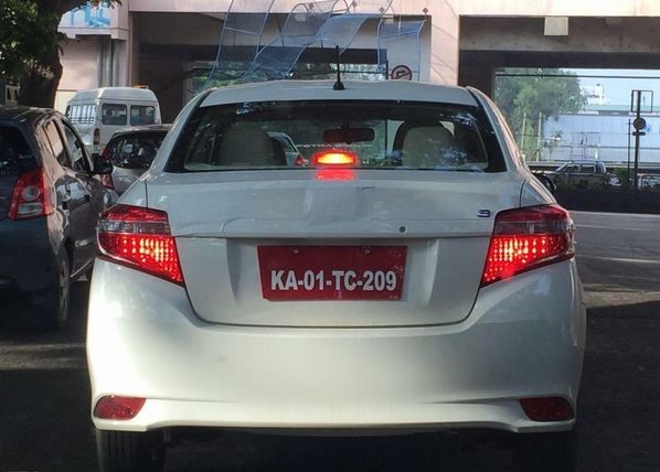 Toyota Vios Sedan Spotted Testing in India Rear Side Profile