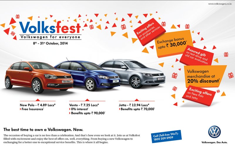 Volkswagen Diwali Offers and Discount on Cars