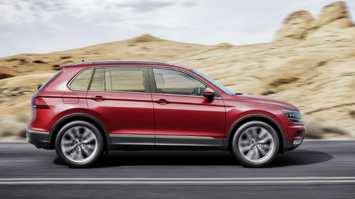 Volkswagen Tiguan SUV Production in India Side Profile Volkswagen Tiguan SUV Production in India Side Profile