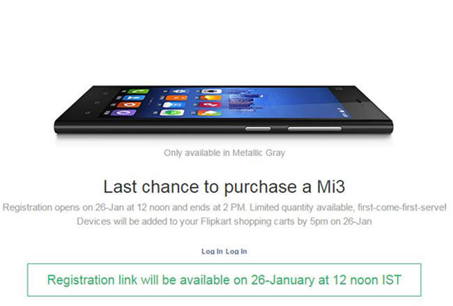 Xiaomi Mi3 One Day Sale