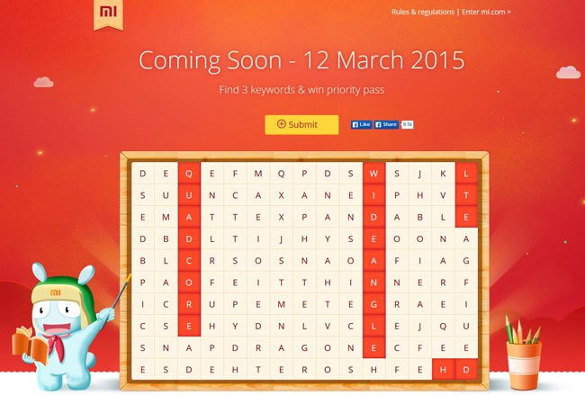 Xiaomi Puzzle for March 12 Launch Event