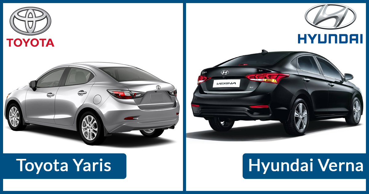 Toyota Yaris vs Verna Back Image