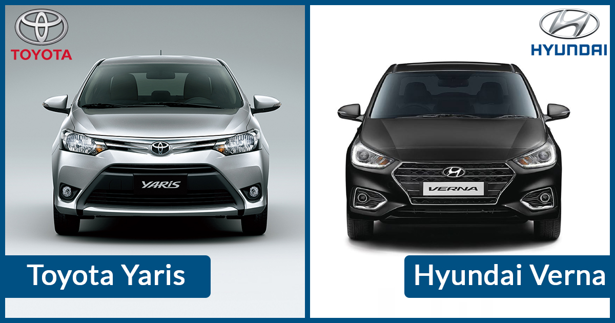 Toyota Yaris vs Verna Front Image