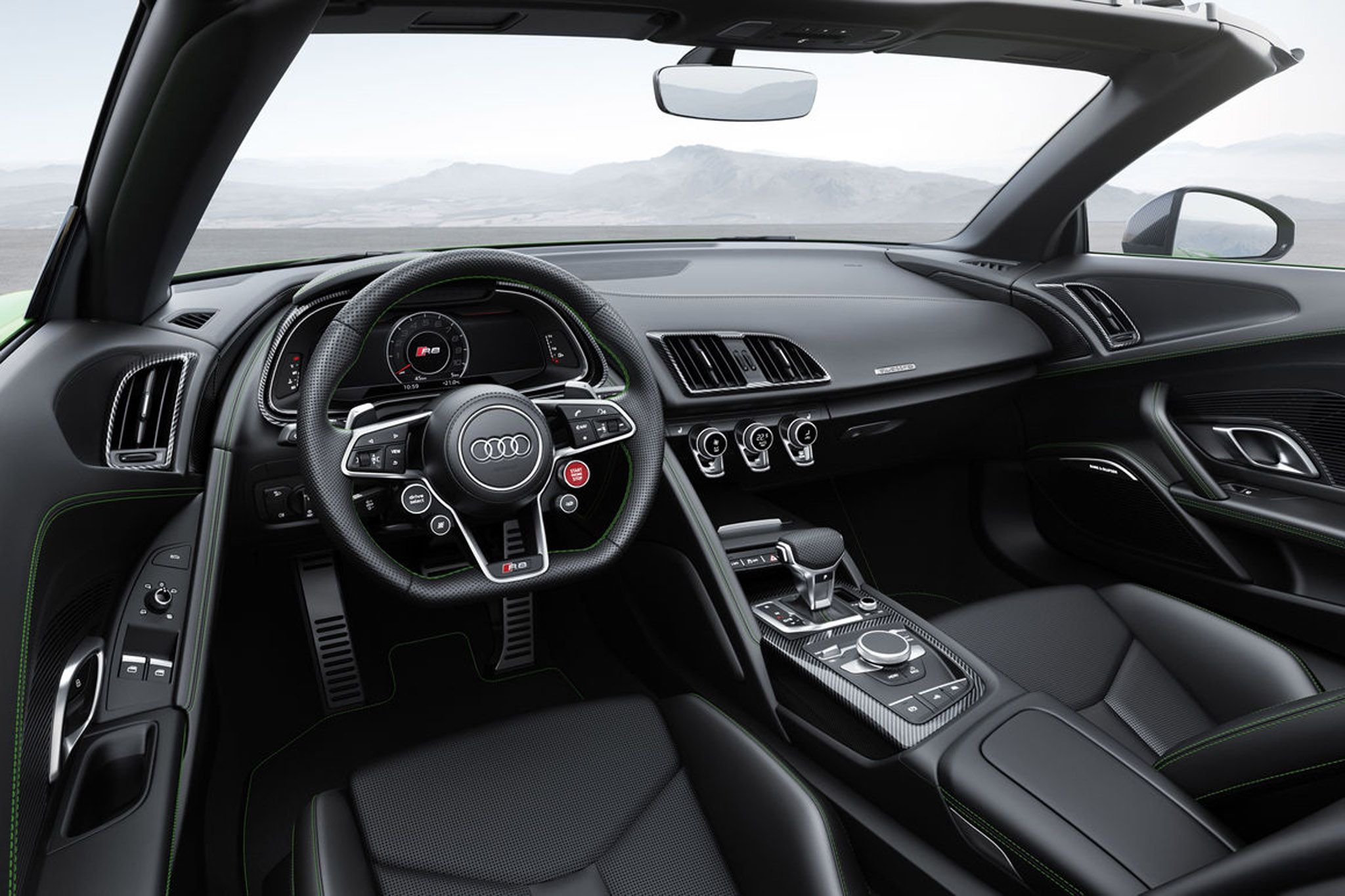 Audi R8 Spyder V10 Plus inside the cabin